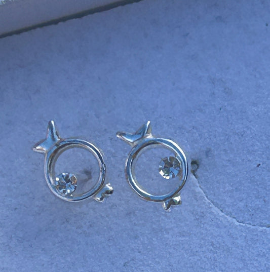 Silver Diamond Studs