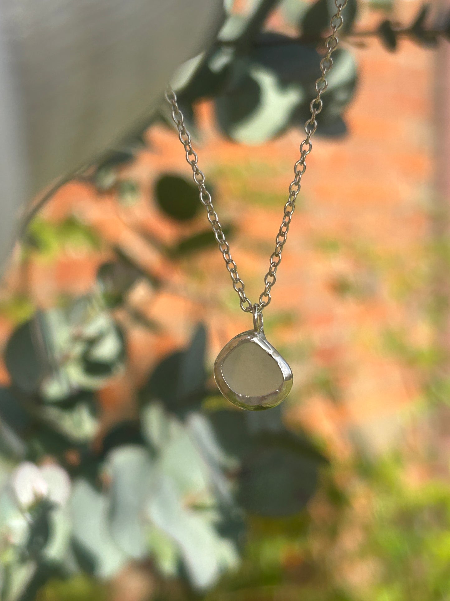 White Seaglass necklace