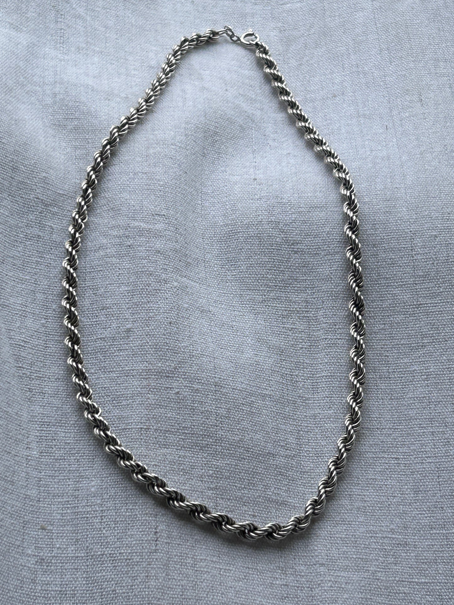 Silver 18” Rope Necklace