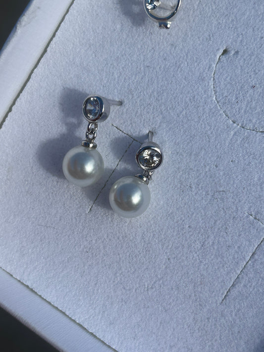 Silver Pearl Drop Earrings