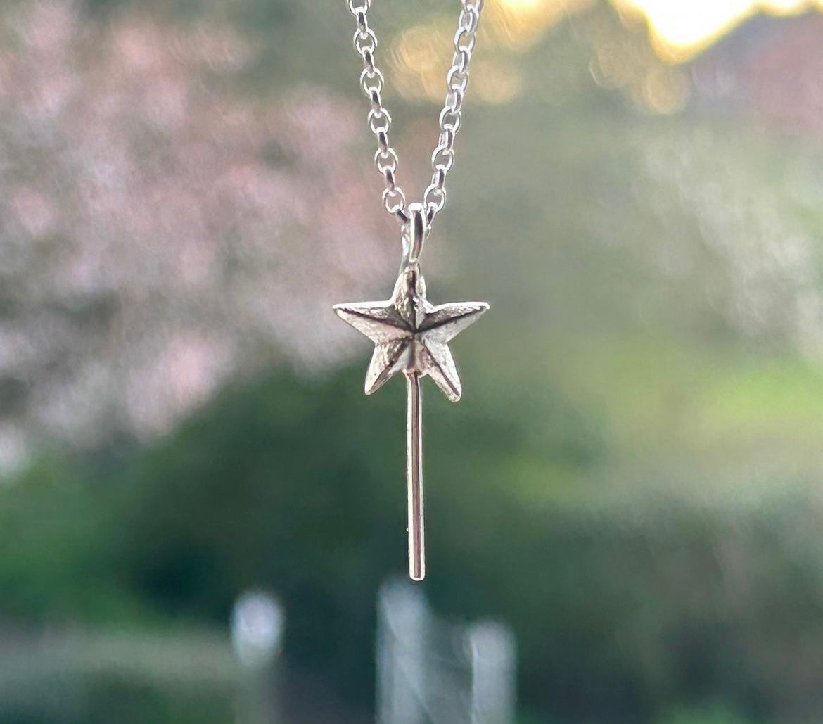 Silver Fairy Wand Neckalce