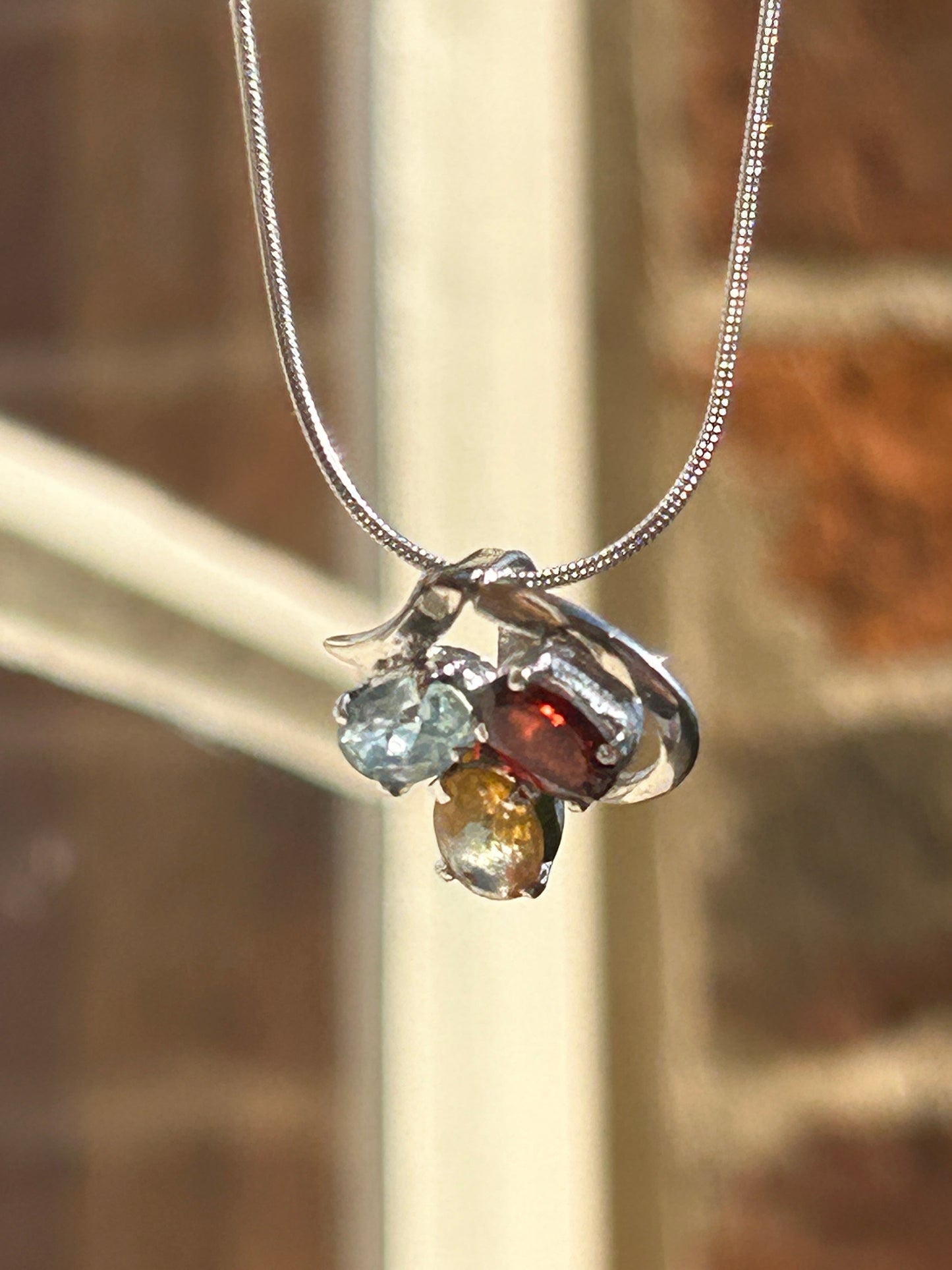 Silver Gemstone Necklace