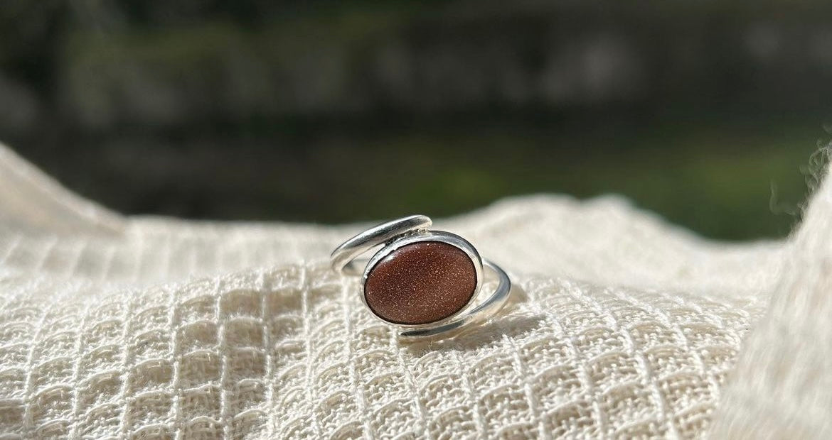 Goldstone Ring Size O 1/2