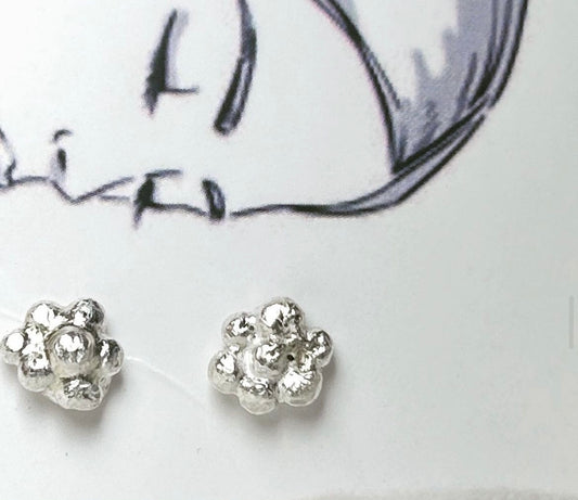 Silver Flower Studs