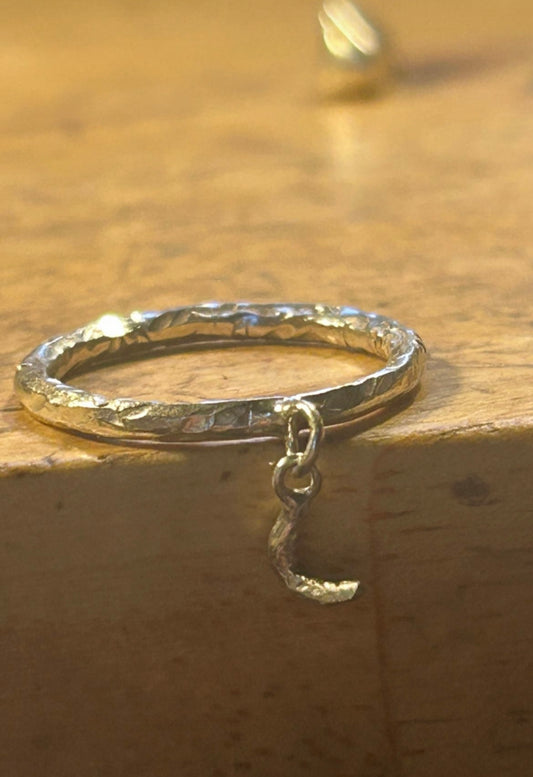 Moon Charm Ring Size O